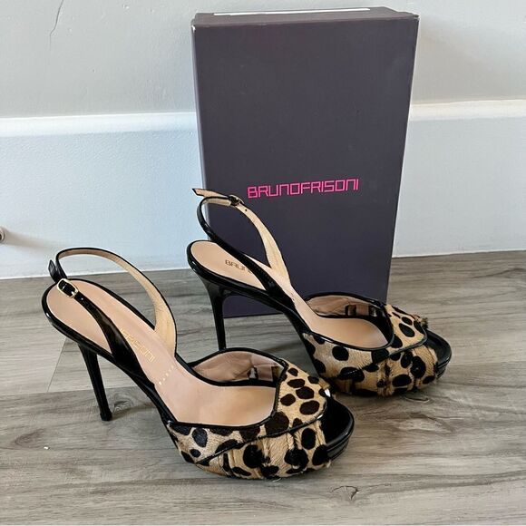 NIB BRUNO FRISONI ROGER VIVIER Animal/Pony Black patent Sandal Heels sz11 - Picture 7 of 17